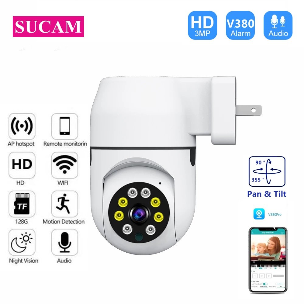 3MP Dome WIFI Camera V380 Pro AUDIO Smart Home Security Protection Wireless Power Plug Direct on Wif Baby Monitor