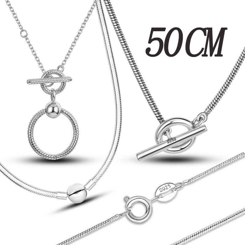 2022 Hot Selling Original 925 Sterling Silver Necklace Fit Original Charm Fashion Infinity Knot 50CM For Women Jewelry Gift