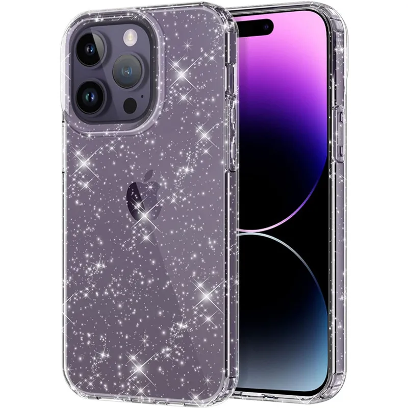 Crystal Clear Bling Glitter Case for IPhone 14 13 11 Pro Max 12 Mini XS XR X 8 7 Plus SE2022 14Pro 13Pro IPone Women Girls Cover