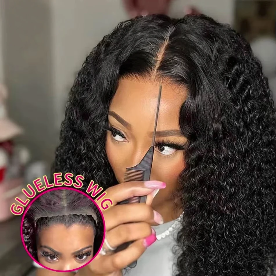 250% Deep Wave Glueless Wig Pre Cut Pre Bleached 5x5 Lace Wear Go Glueless Wig For Women 100% Human Hair Natural Color