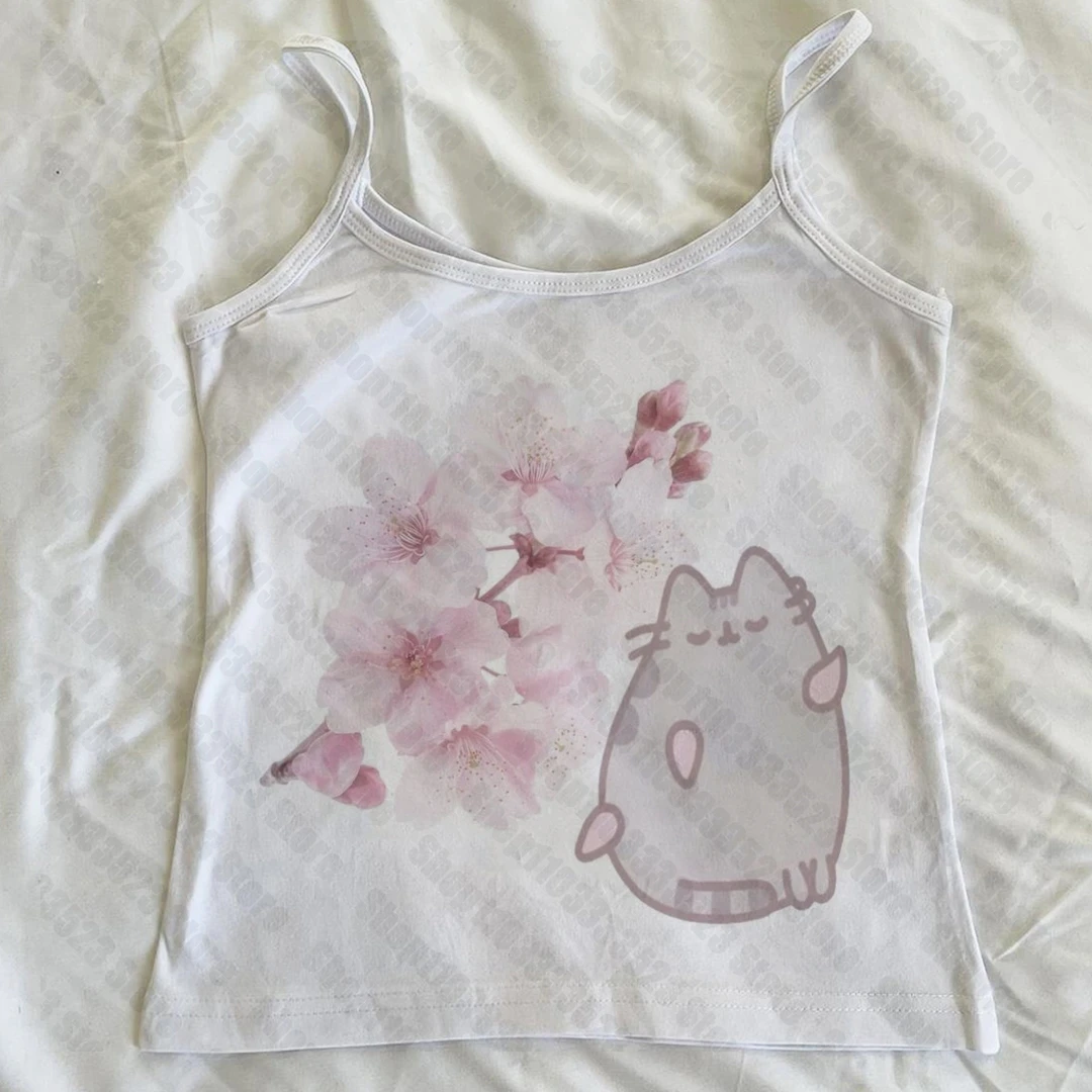 Y2k Emo Printing Trashy Gothic Baby Tank Women Female Clothing 90s Vintage Punk Vest Summer 2000s Slim Sexy Crop Tops