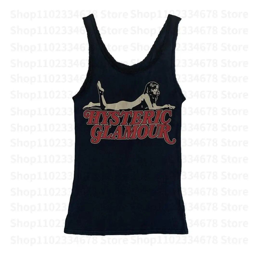 Punk Women's Aesthetic Letter Print Grunge Gothic Camisole Top Y2k Clothes Vintage Corset Tank Top Baby Tees Emo girl Crop Tops