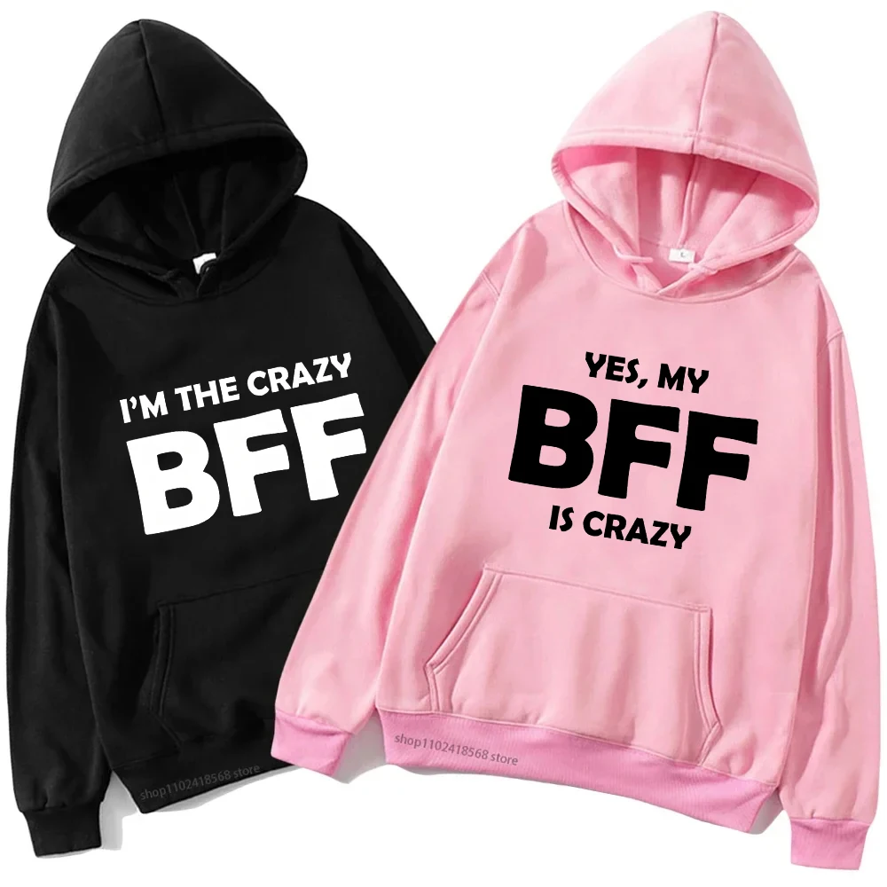 Sweatshirts Sweet Korean O-neck Pullovers Autumn Winter Hoodies Crazy BFF Funny Gift Best Friends Birthday Womens Clothing