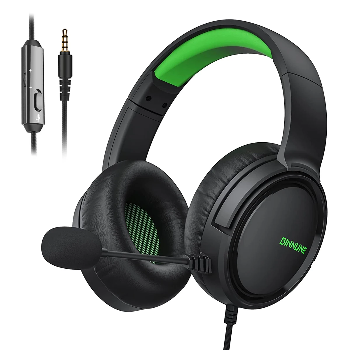 BINNUNE BG02 Gaming Headset With Mic For PS4 PS5 Xbox Series Xbox One PC Switch Wired Gaming Headphones