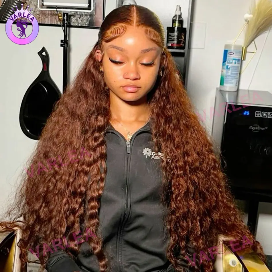 Chocolate Brown 13x6 Hd Lace Frontal Wig Deep Wave Brown Human Hair Wigs Pre Plucked Water Wave Curly 13x4 Lace Front Wig