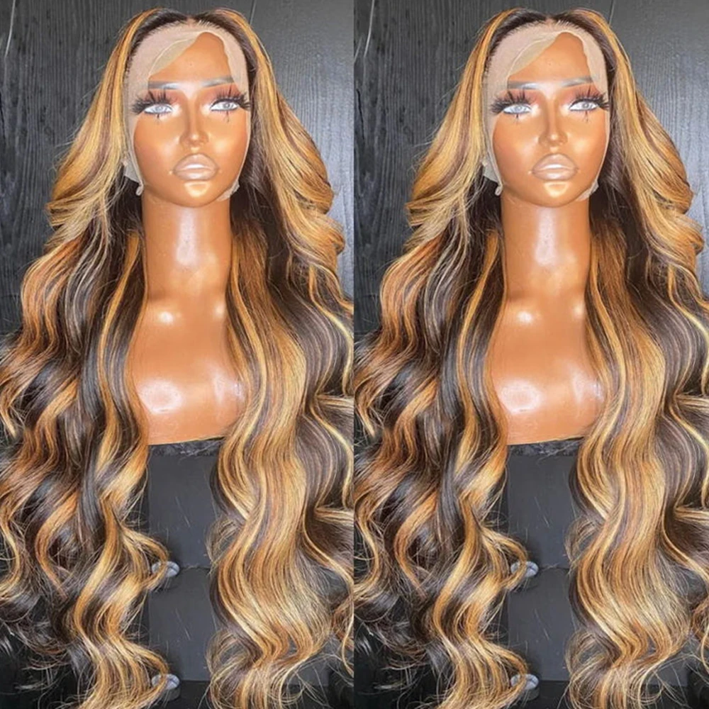 Highlight Wig 100% Human Hair 13x6 Hd Lace Frontal Wig 13x4 Honey Blonde Body Wave Lace Glueless Front Wigs For Brazilian