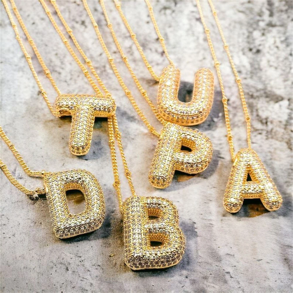 Vintage Stainless Steel Golden letter pendant A-Z Alphabet Initial Necklace for Women Box Chain Collar Jewelry Gift