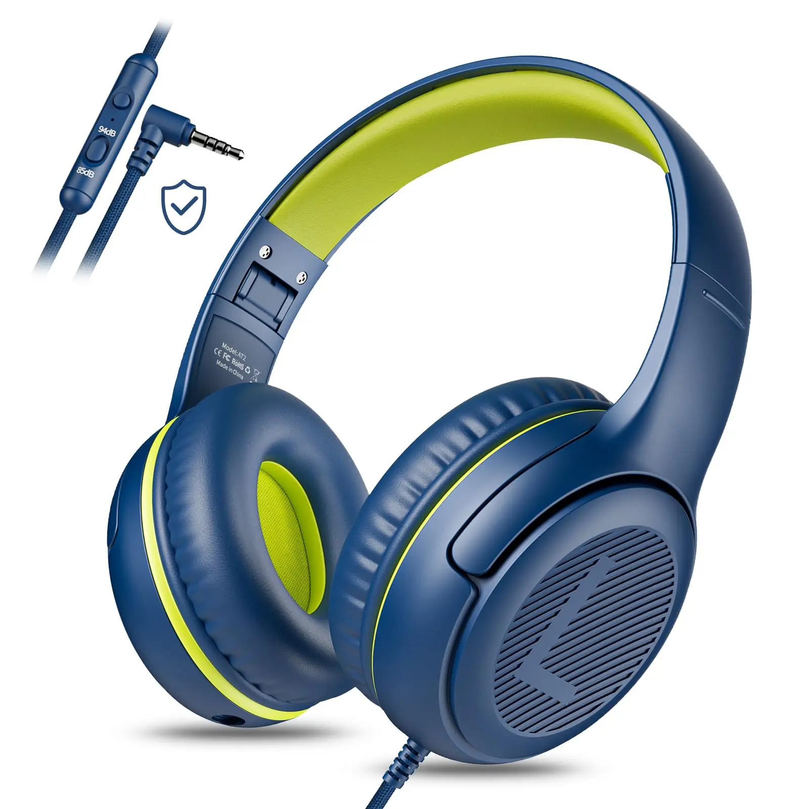 AWATRUE AT2 Headset,3.5mm Surround Stereo Gaming Headphones with Mic Soft Memory Earmuffs for PC,Laptop,Kids for School Toddler