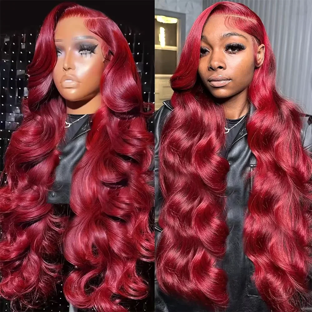 200 Density Burgundy 13x6 HD Lace Frontal Human Hair Wig 99j Body Wave 13x4 Lace Front Wigs Human Hair Brazilian Lace Wigs
