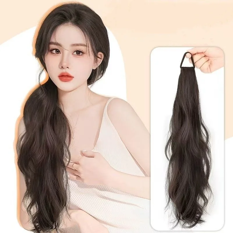 Synthetic Ponytail women's rubber band ponytail Korean style big wavy hair simulation hair natural temperament ponytail