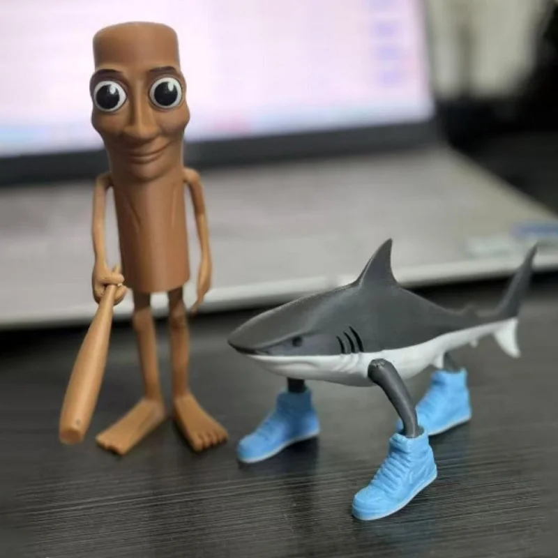 Shark Figurine Tungtungsahur Figure Desktop Decoration Articulated Tralalero Tralala Figure Ornament Funny Doll 3D Printed ToySh