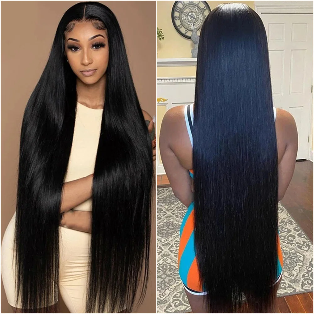 200 Density 13x6 Bone Straight HD Transparent Lace Brazilian Human Hair Wig 13x4 360 Lace Front Wig Can Be Dyed In Any Color !