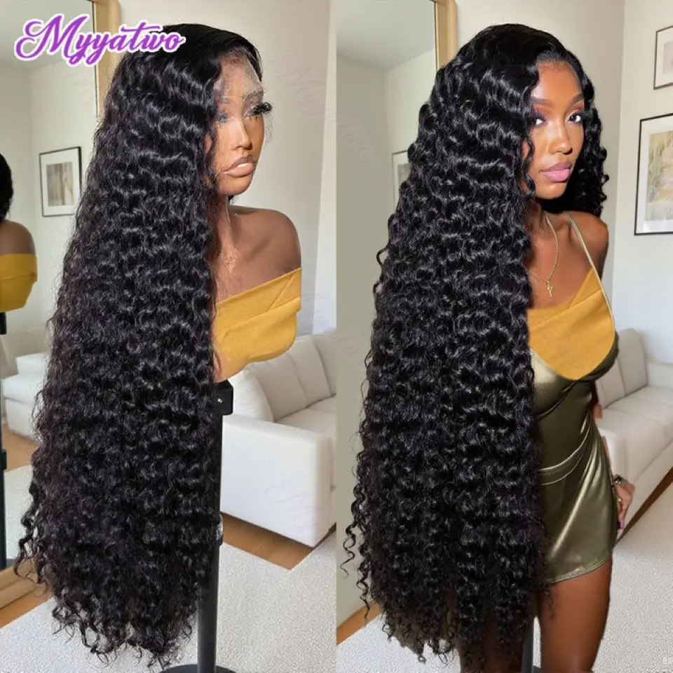Brazilian 32 Inch Deep Wave 13x4 Lace Front Human Hair Wigs 13x6 HD Lace Frontal Loose Curly 5x5 Lace Closure Wig For Women 200%