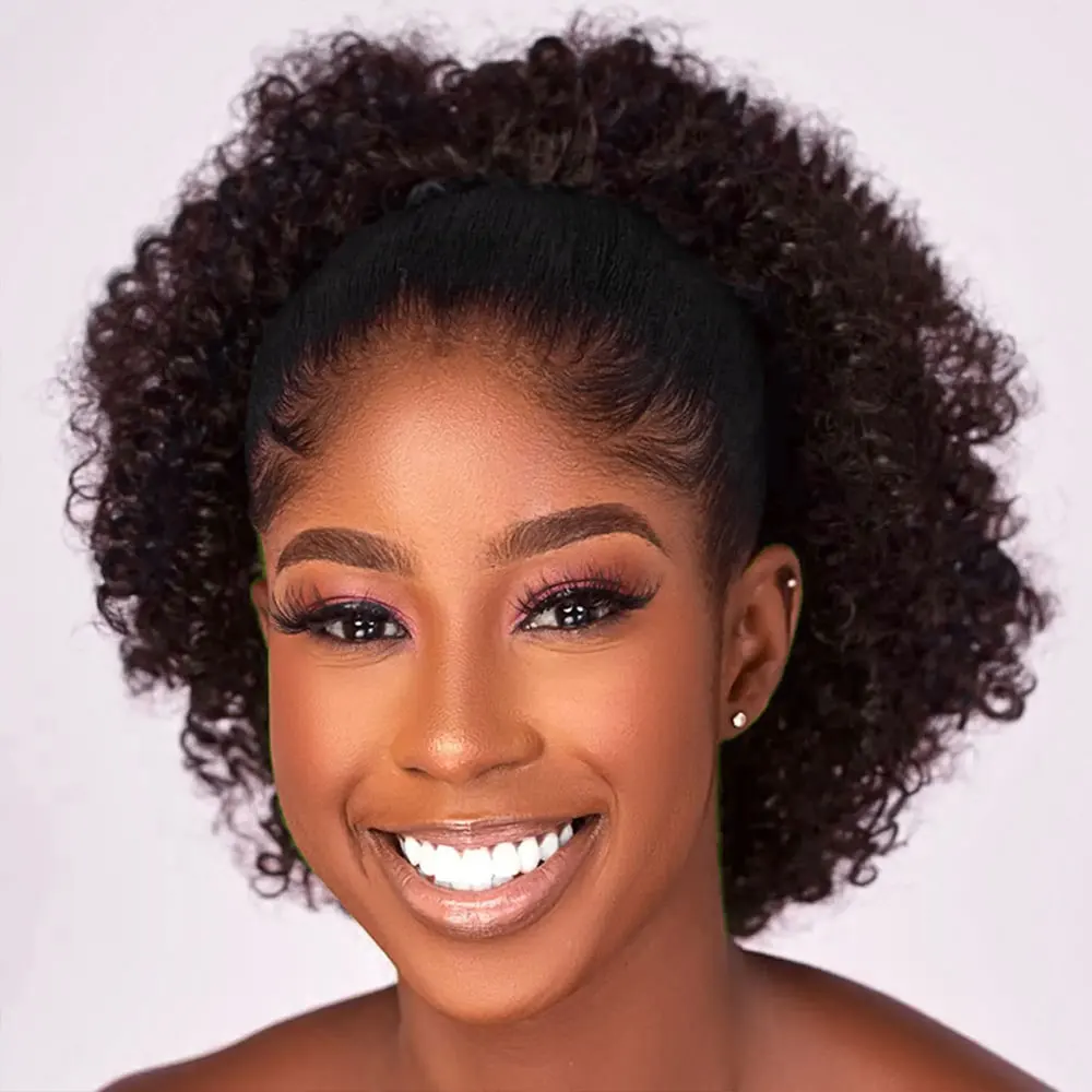 Afro Puff kinky curly Drawstring Ponytail Bun Extension for Black Women Synthetic Short Afro Kinkys Curly Afro Hairpieces