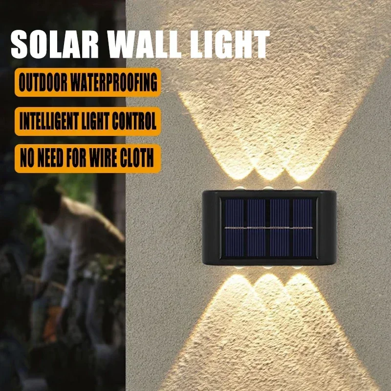 Solar LED Light, Outdoor Waterproof Wall Lamp, Dusk to Dawn Fence Lighting for Summer Garden Yard Porch Walkway Camping Home Dec